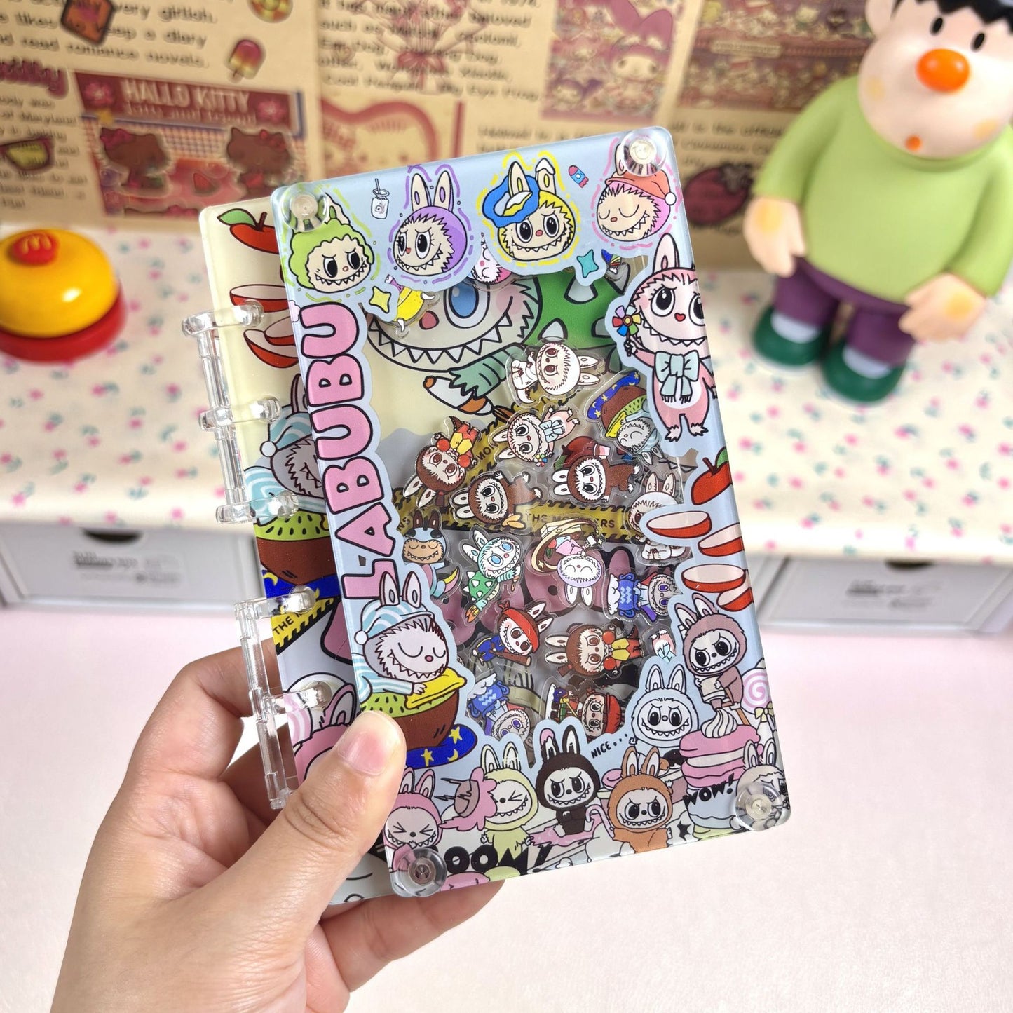 Japanese-style cartoon A7 loose-leaf notebook/shaker notebook/notebook with cute feminine design and high visual appeal for anime enthusiasts/students/acrylic products
