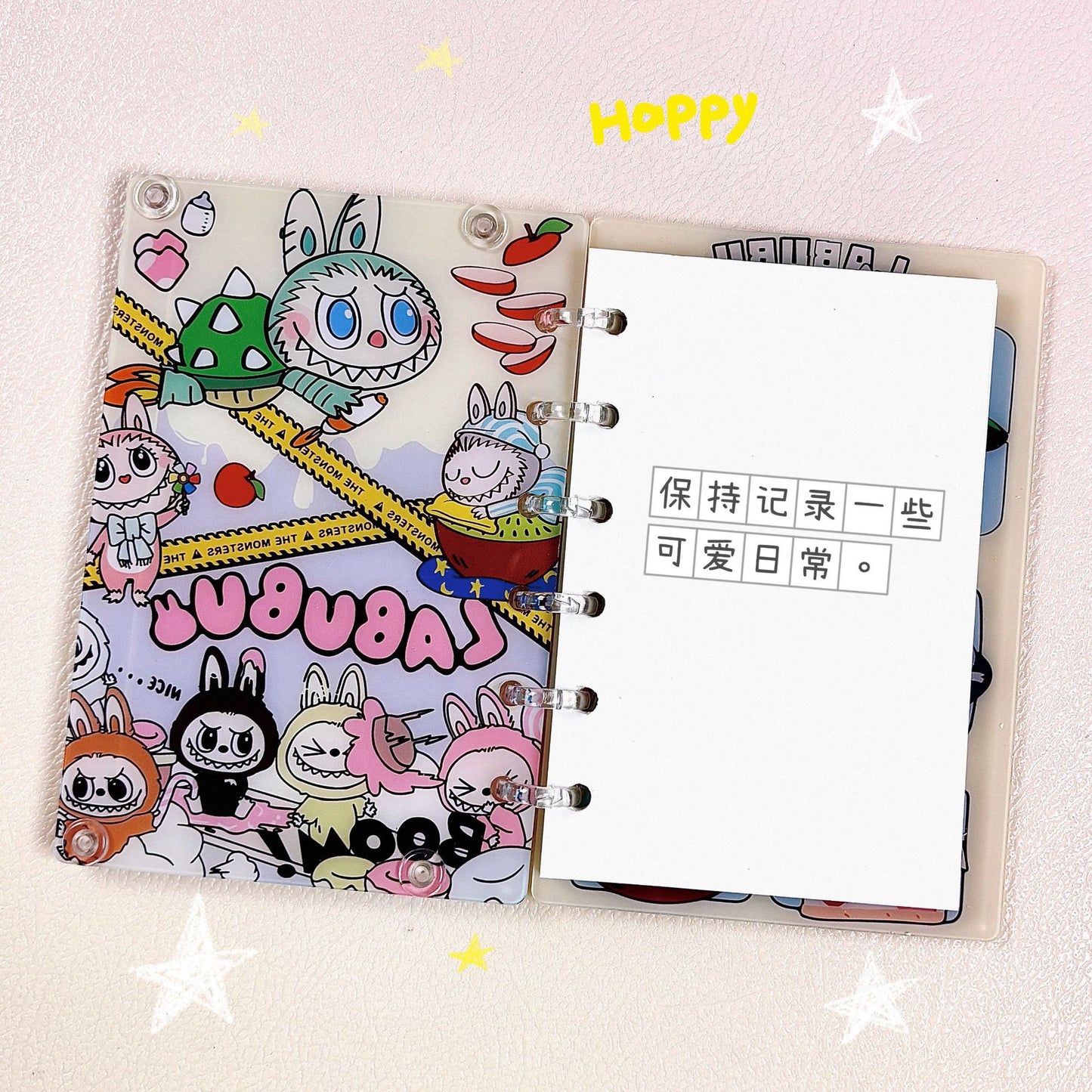 Japanese-style cartoon A7 loose-leaf notebook/shaker notebook/notebook with cute feminine design and high visual appeal for anime enthusiasts/students/acrylic products