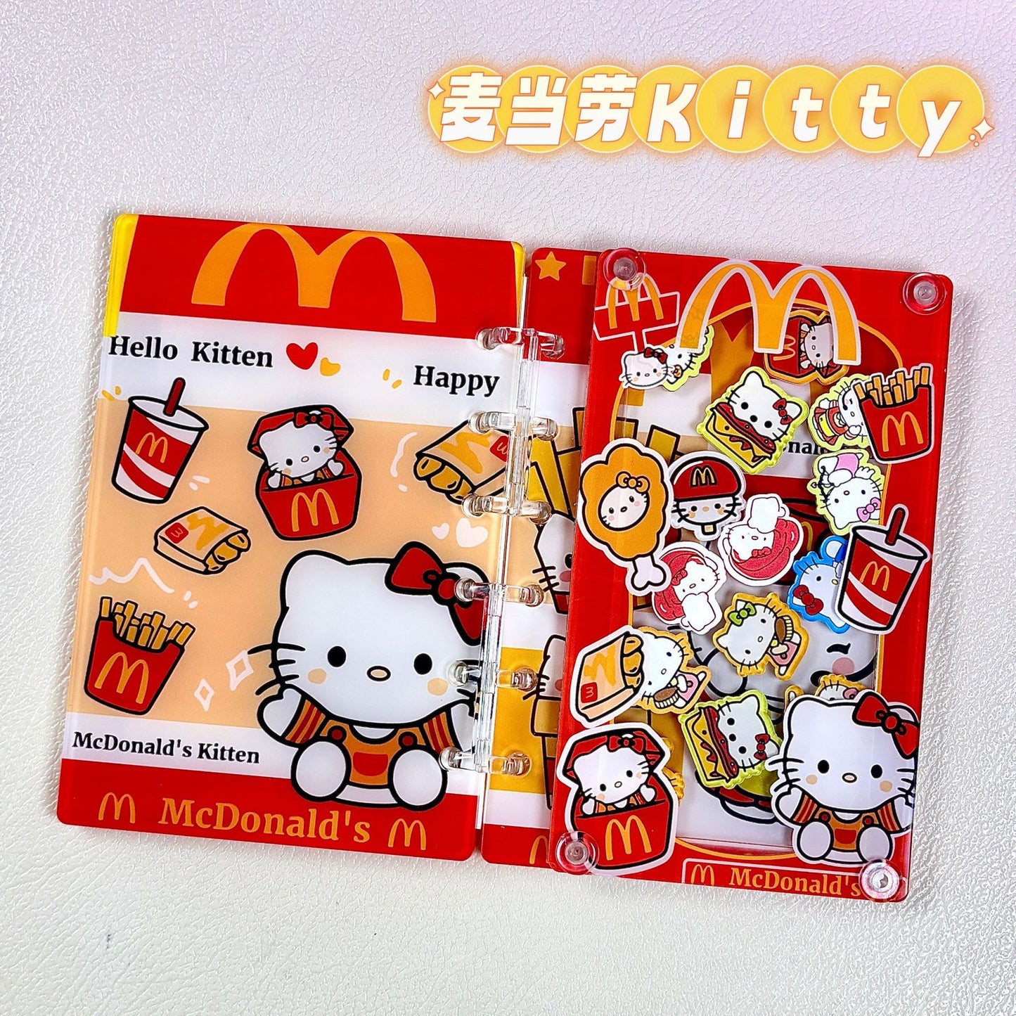 Japanese-style cartoon A7 loose-leaf notebook/shaker notebook/notebook with cute feminine design and high visual appeal for anime enthusiasts/students/acrylic products