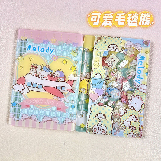 Japanese-style cartoon A7 loose-leaf notebook/shaker notebook/notebook with cute feminine design and high visual appeal for anime enthusiasts/students/acrylic products