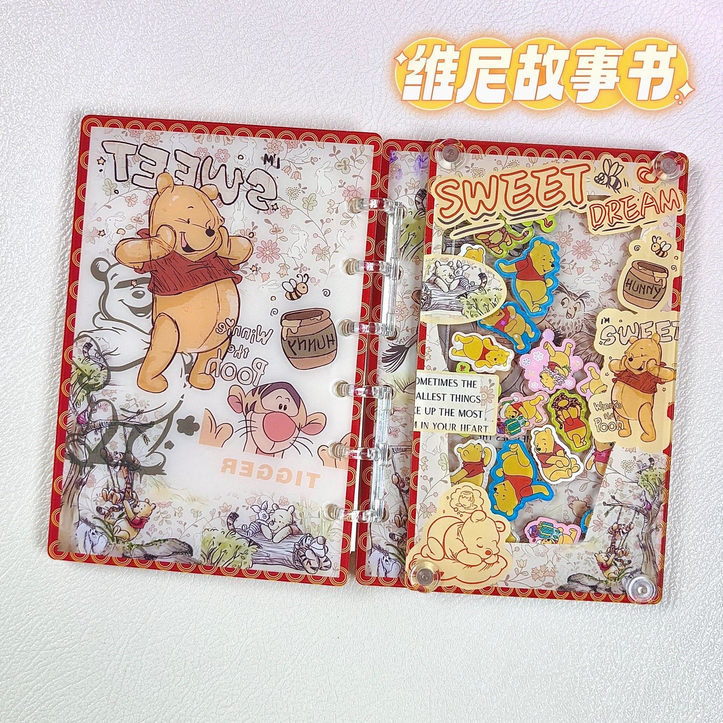 Japanese-style cartoon A7 loose-leaf notebook/shaker notebook/notebook with cute feminine design and high visual appeal for anime enthusiasts/students/acrylic products