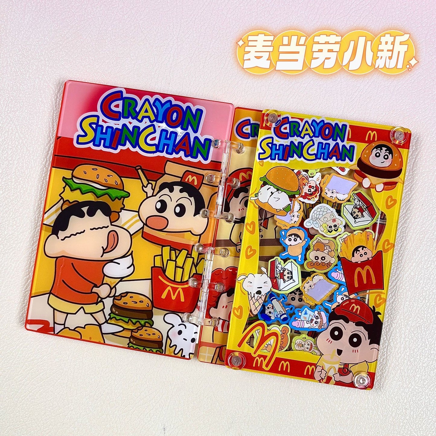 Japanese-style cartoon A7 loose-leaf notebook/shaker notebook/notebook with cute feminine design and high visual appeal for anime enthusiasts/students/acrylic products