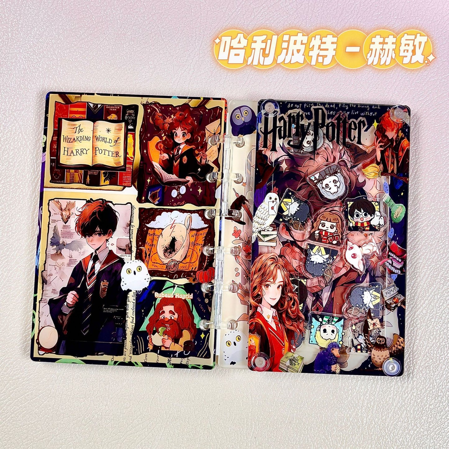 Japanese-style cartoon A7 loose-leaf notebook/shaker notebook/notebook with cute feminine design and high visual appeal for anime enthusiasts/students/acrylic products