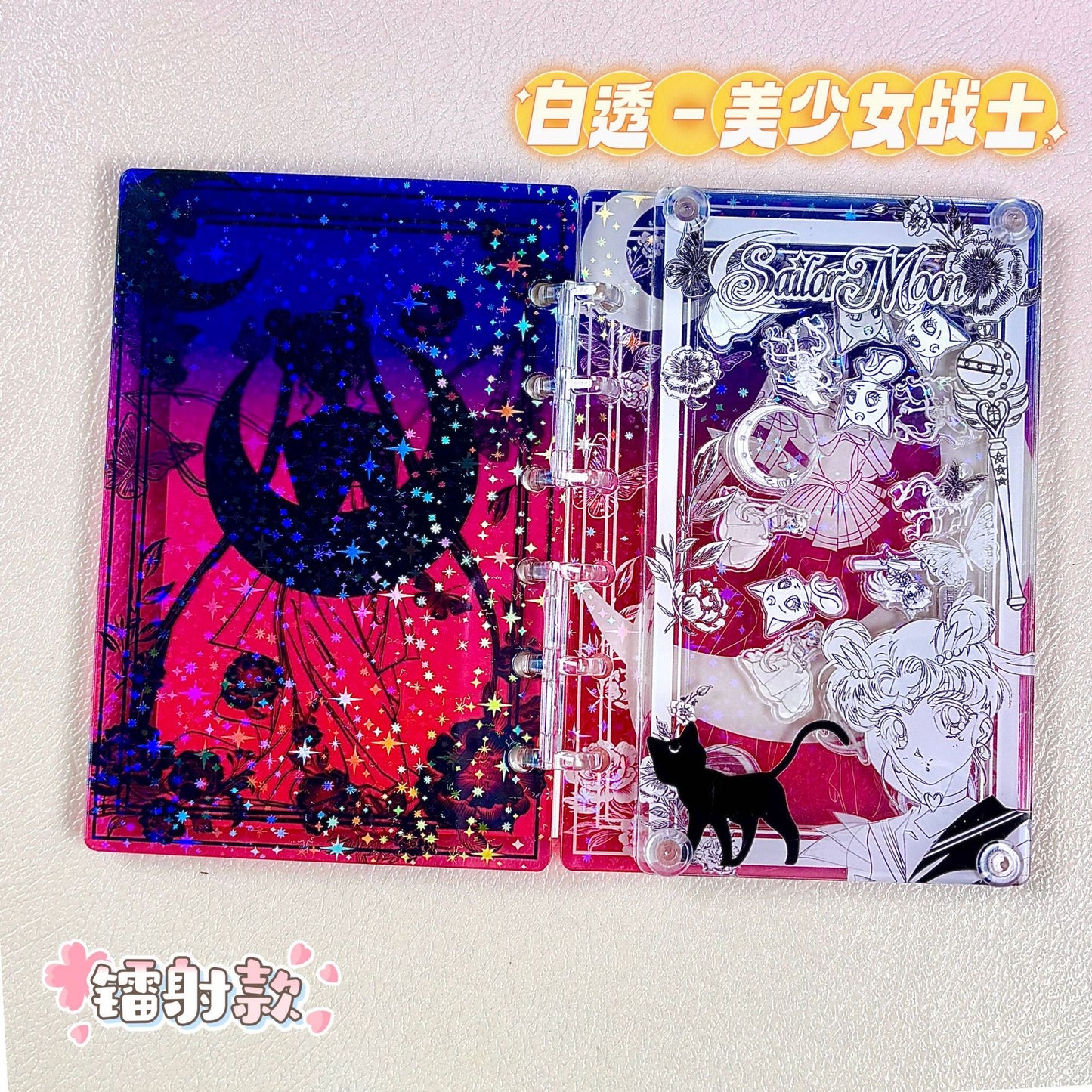 Japanese-style cartoon A7 loose-leaf notebook/shaker notebook/notebook with cute feminine design and high visual appeal for anime enthusiasts/students/acrylic products